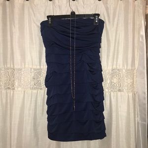 Speechless Navy Blue Ruched Bodycon dress | Medium